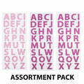UPPER CASE ALPHABET GLITTER STICKER PK-RED-PU