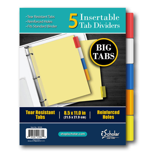 5 Tab Paper Index Dividers