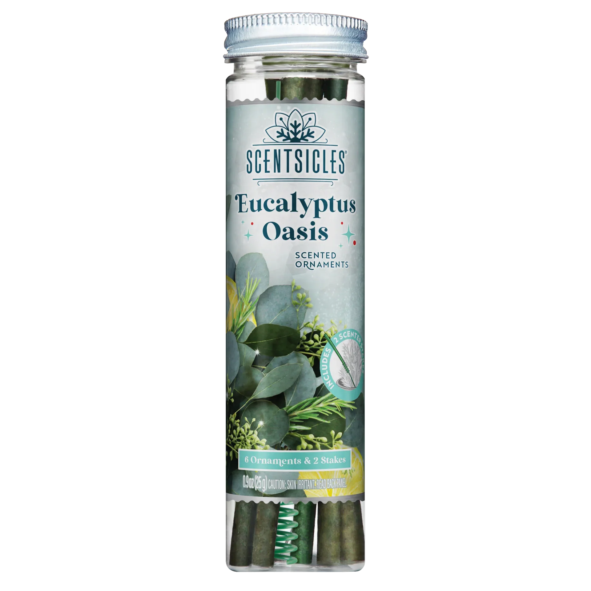 Scentscicles Scented Ornament Stick | Eucalyptus Oasis | 6CT Bottle