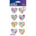 STICKER FLORAL HEARTS FOIL 16PCS