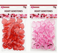 GEMSTONES ACRYLIC HEARTS RED 75G