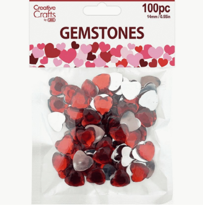 VALENTINE RHINESTONES HEARTS RED