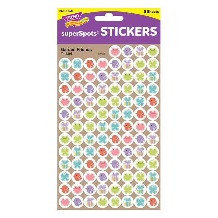 GARDEN FRIENDS SUPERSPOTS® STICKERS 60PK
