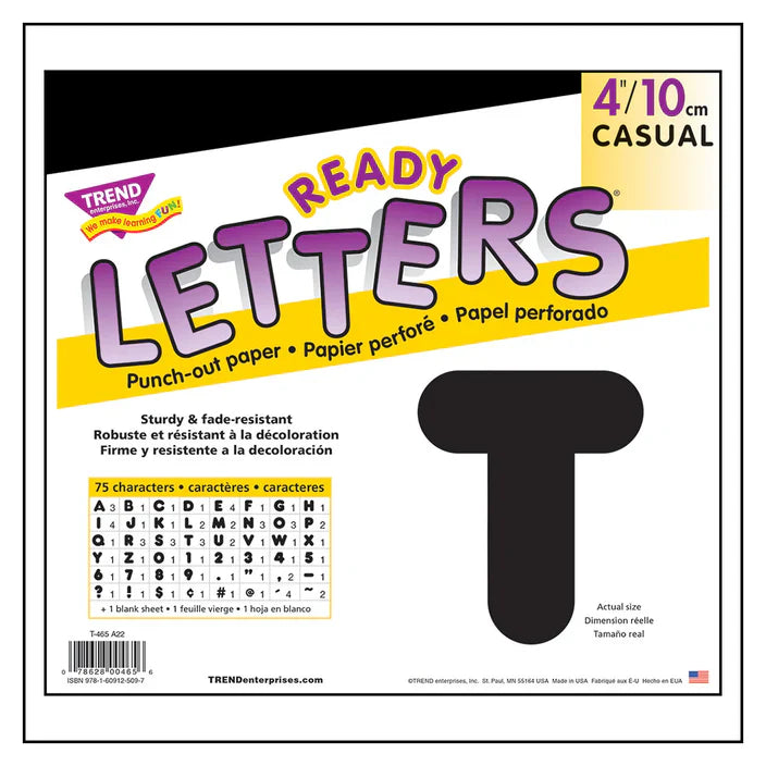 BLACK 4-INCH CASUAL UPPERCASE LETTERS