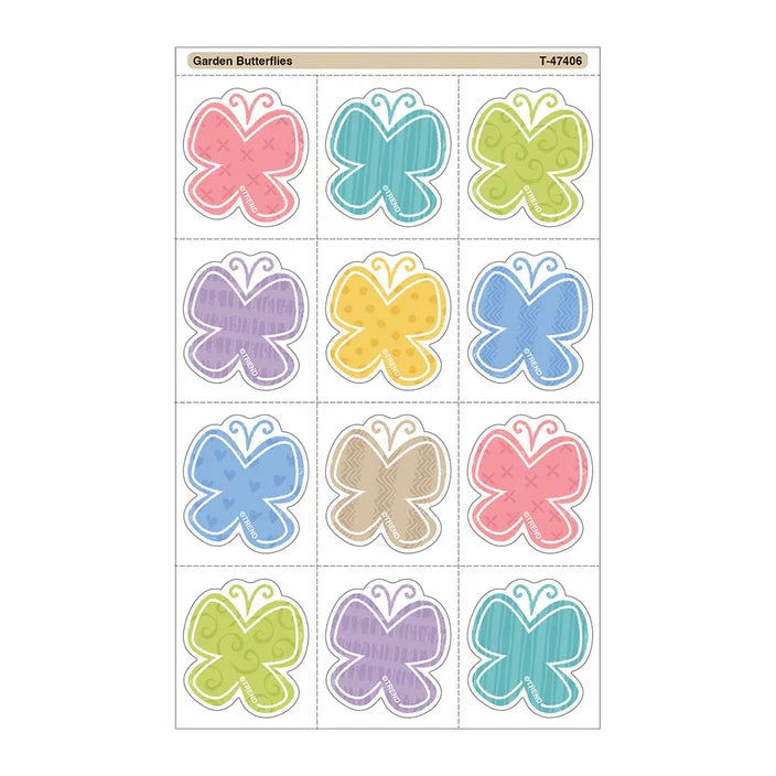 GARDEN BUTTERFLIES TEAR & SHARE STICKERS 60PK