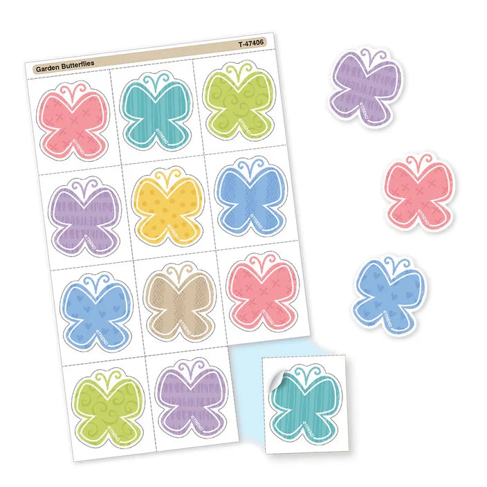 GARDEN BUTTERFLIES TEAR & SHARE STICKERS 60PK