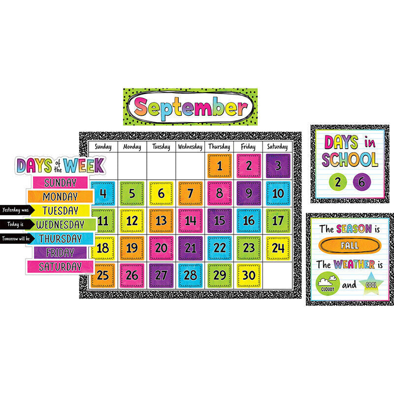 Brights 4Ever Calendar Bulletin Board Set 141 PCS