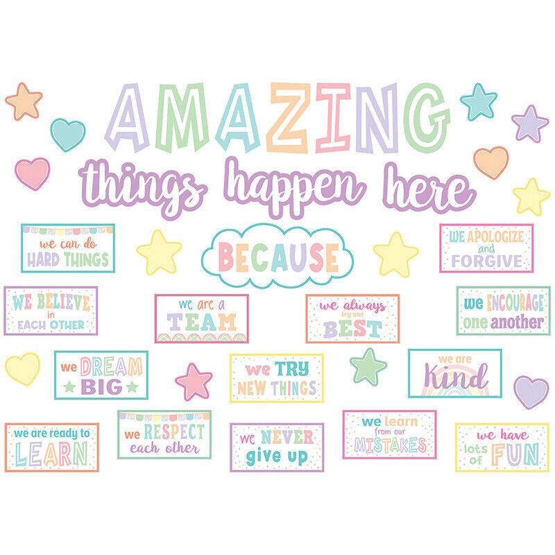 Pastel Pop Amazing Things Happen Here Bulletin Boars Set