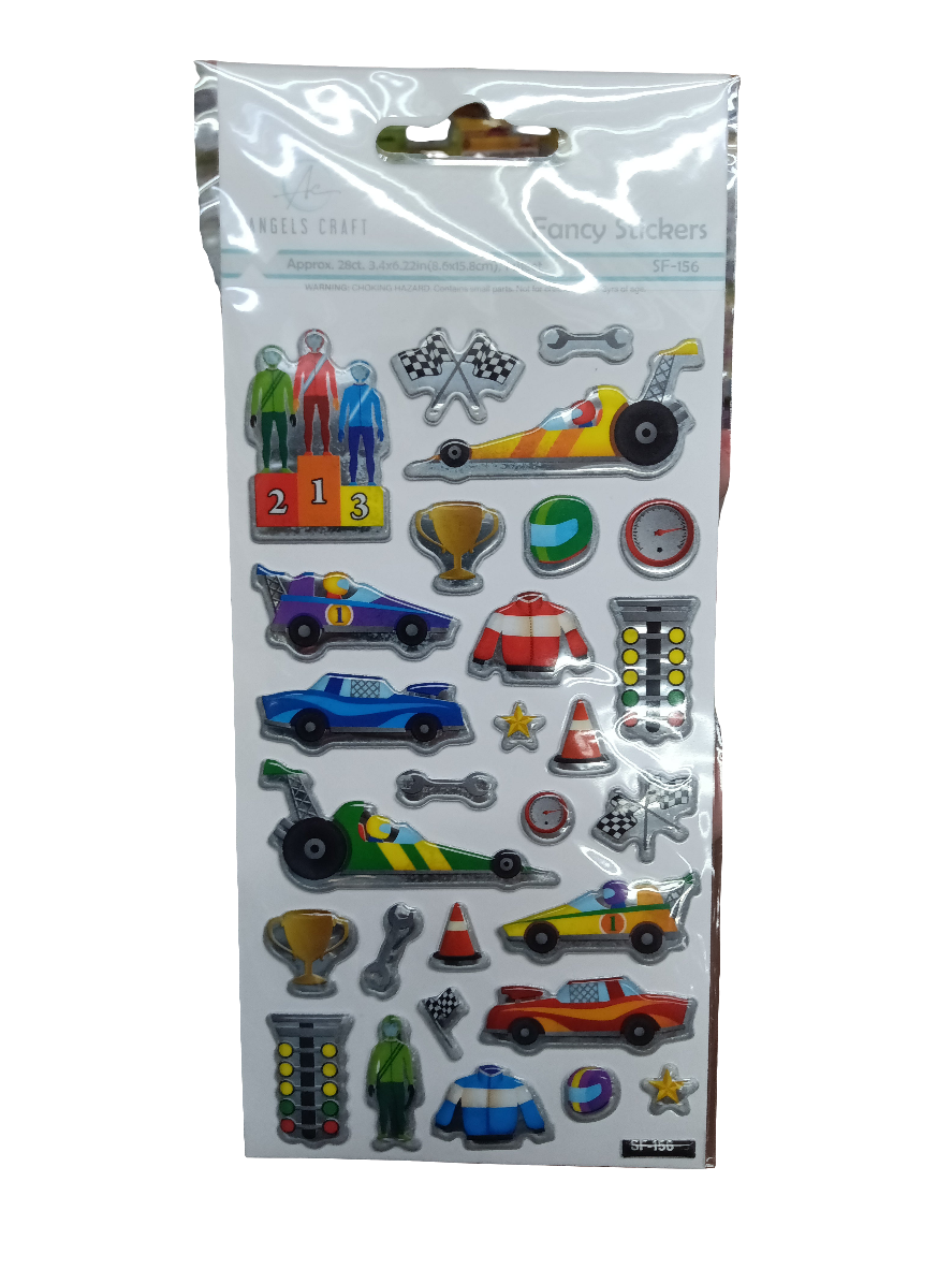 PUFFY STICKER- RACING CAR