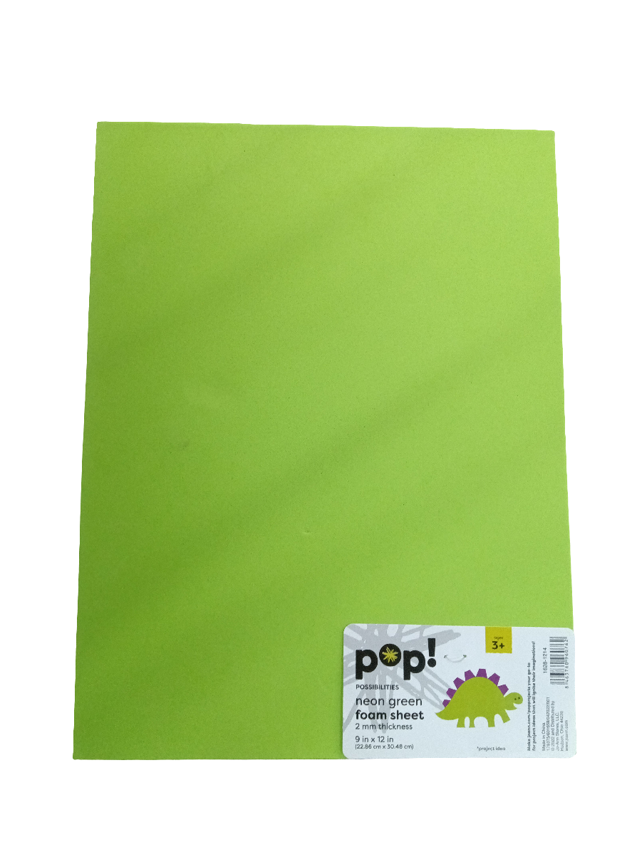 Neon green foamies sheet