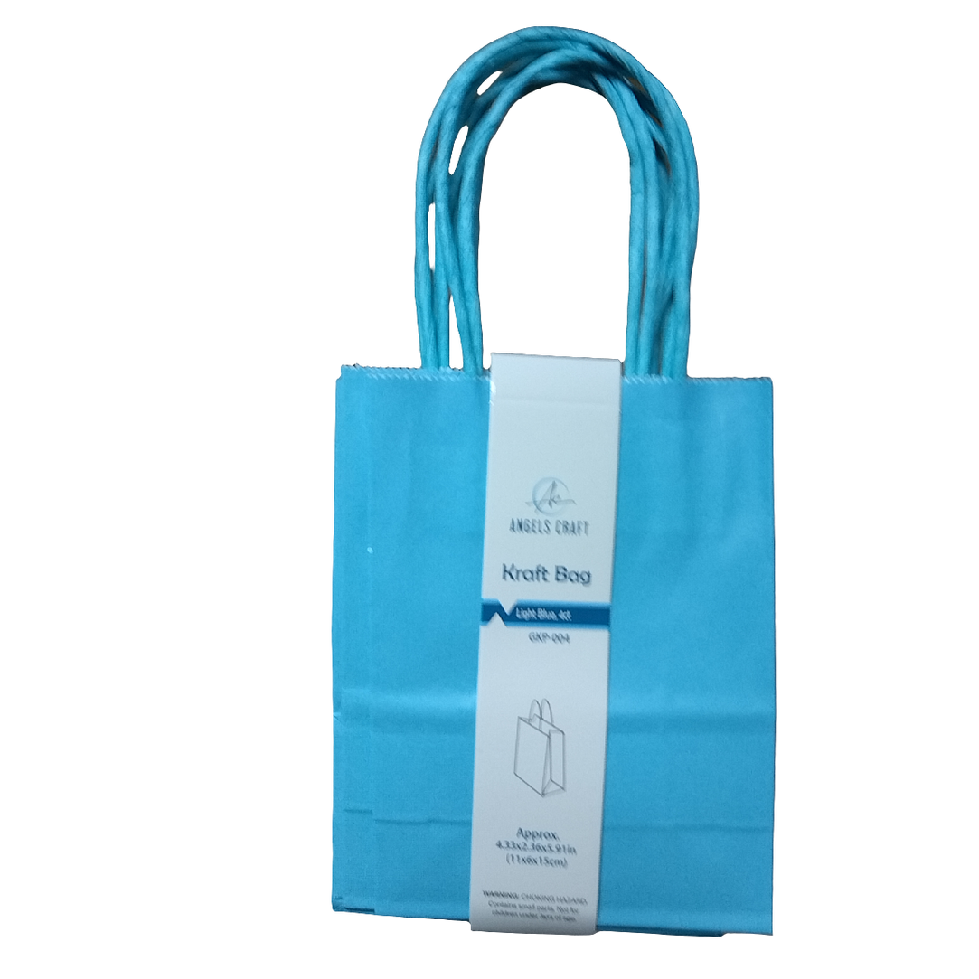 KRAFT BAGS LIGHT BLUE 4CT