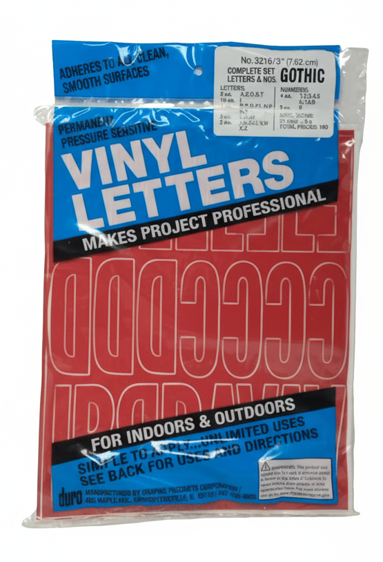 Gothic | Vinyl Letters & Num | D3216