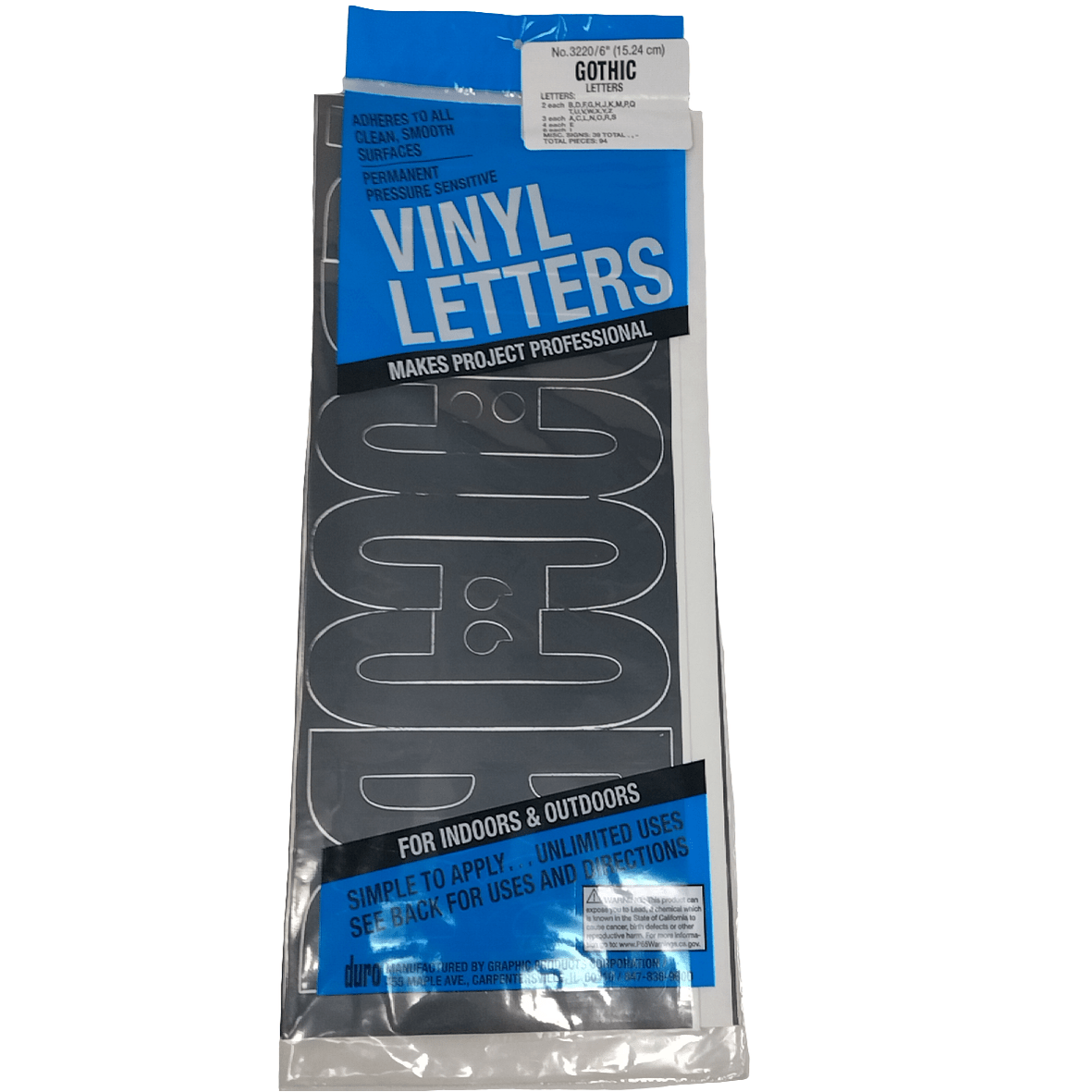 GOTHIC VINYL LETTERS & NUM