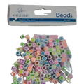 ALPHABET BEADS, ASSORMENT NEON 6MM 35G