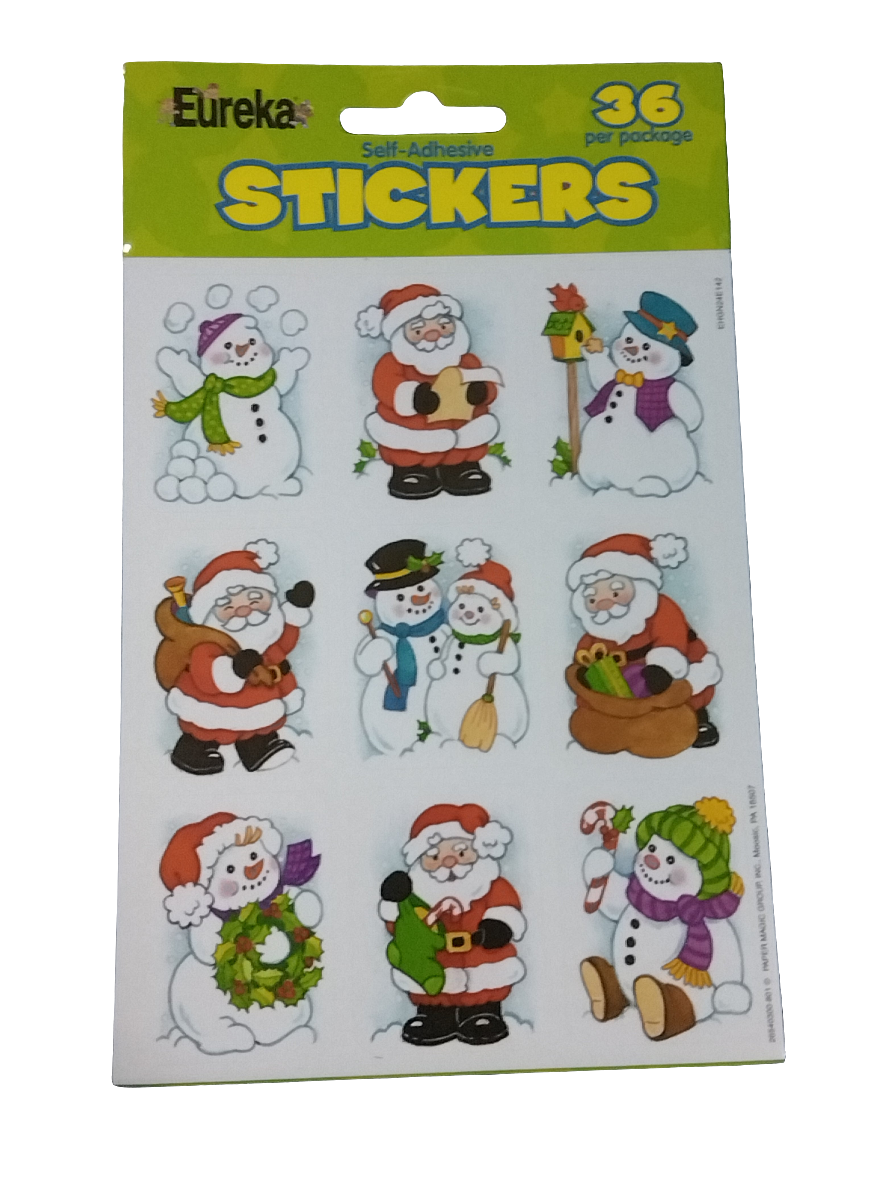 36CT GNT STKR CMAS SNOWM/SANTA