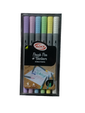 BRUSH PEN/FINELINER 6 COLORES ADIX