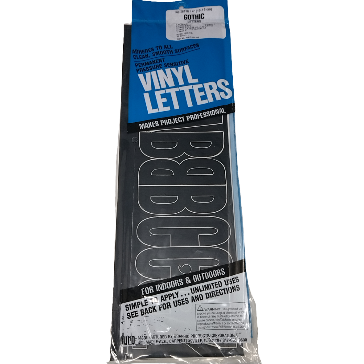 GOTHIC VINYL LETTERS & NUM D3218