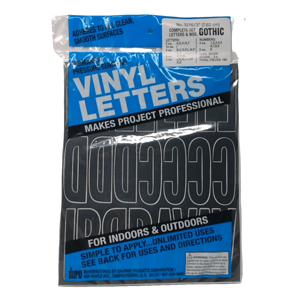 Gothic | Vinyl Letters & Num | D3216