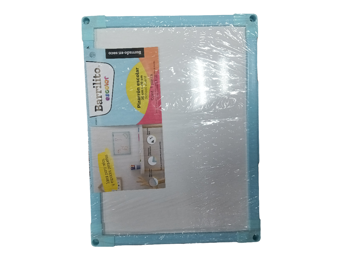PIZARRA BLANCA 12X16 BORDE AZU