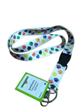 COLORFUL PAW PRINTS LANYARD