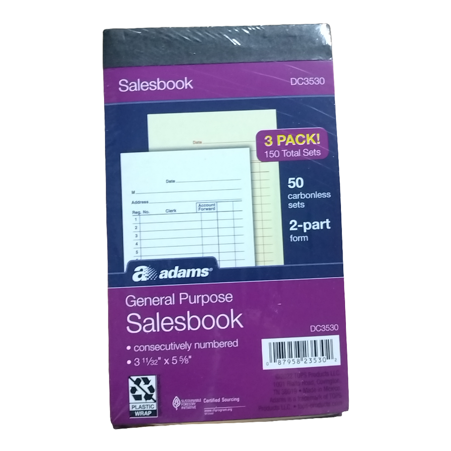 Sales Ordes Book | Carbonless | 2pt | 3"x 5" | pqt.3