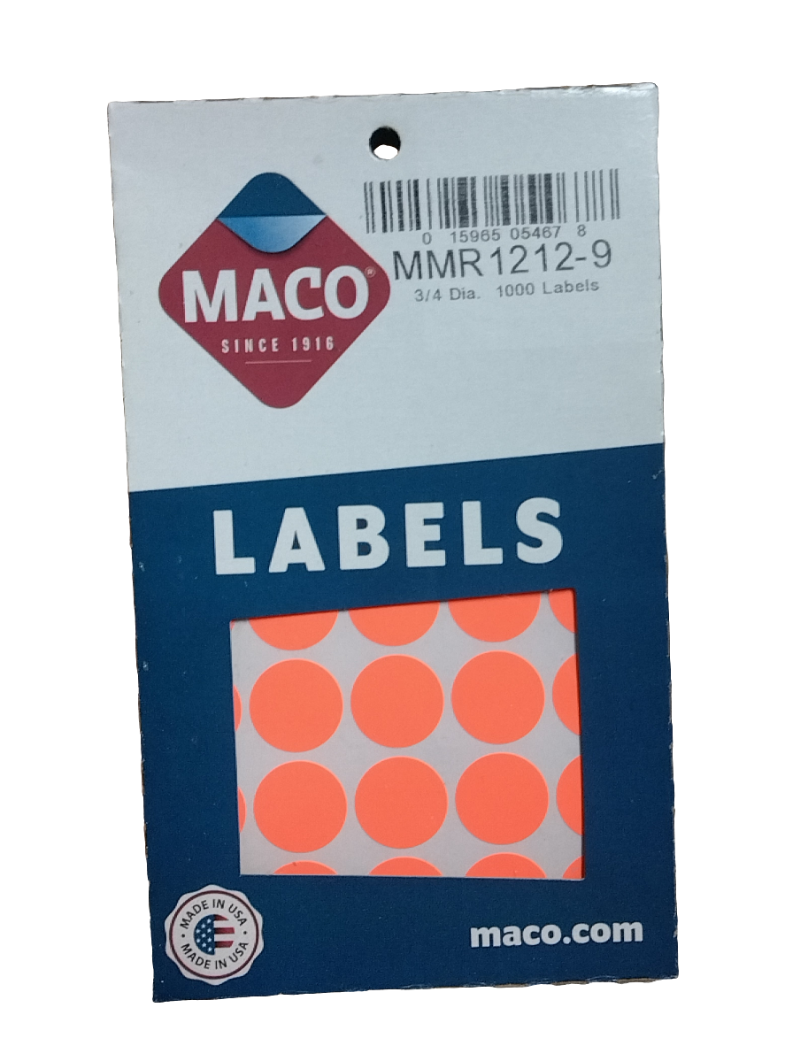 CODING LABEL 1  1/4" Red GLOW 1000 PC