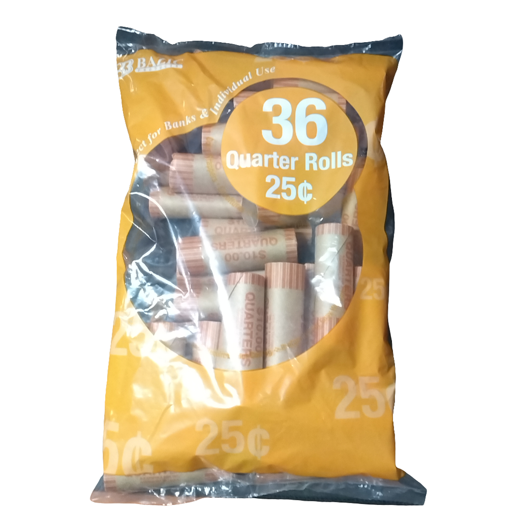 COIN WRAPPERS TUBULAR .25 PQT.36