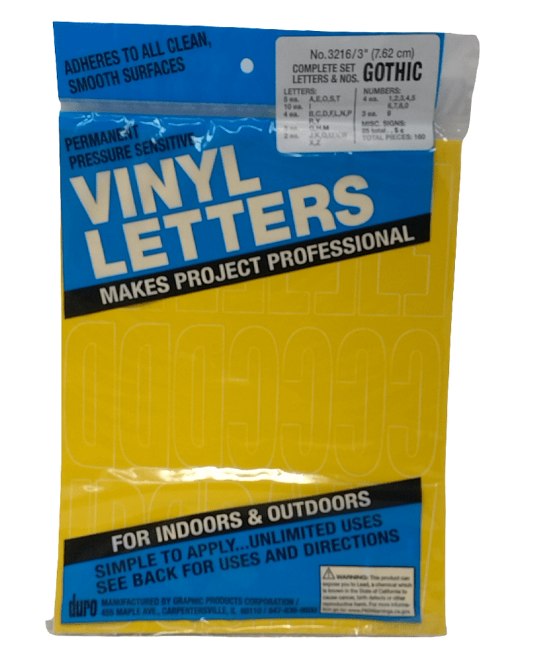 Gothic | Vinyl Letters & Num | D3216