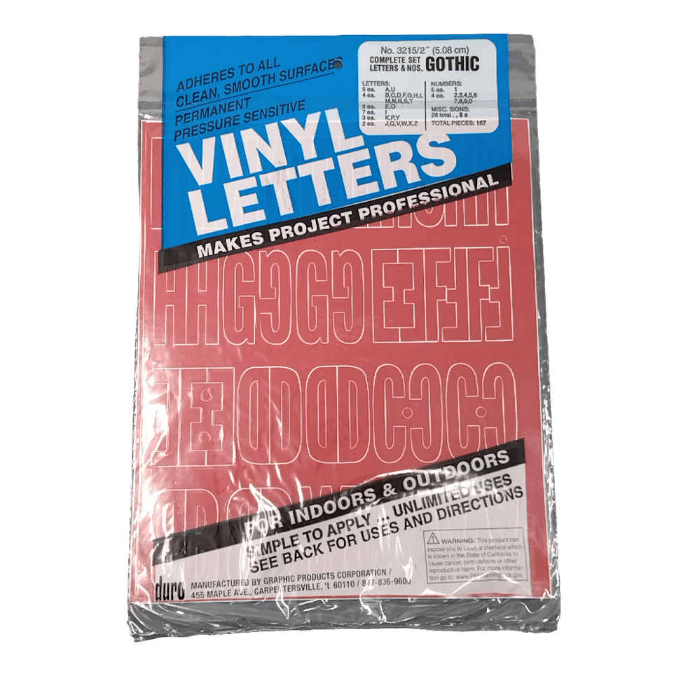 Vinyle Letters & Num | 2"
