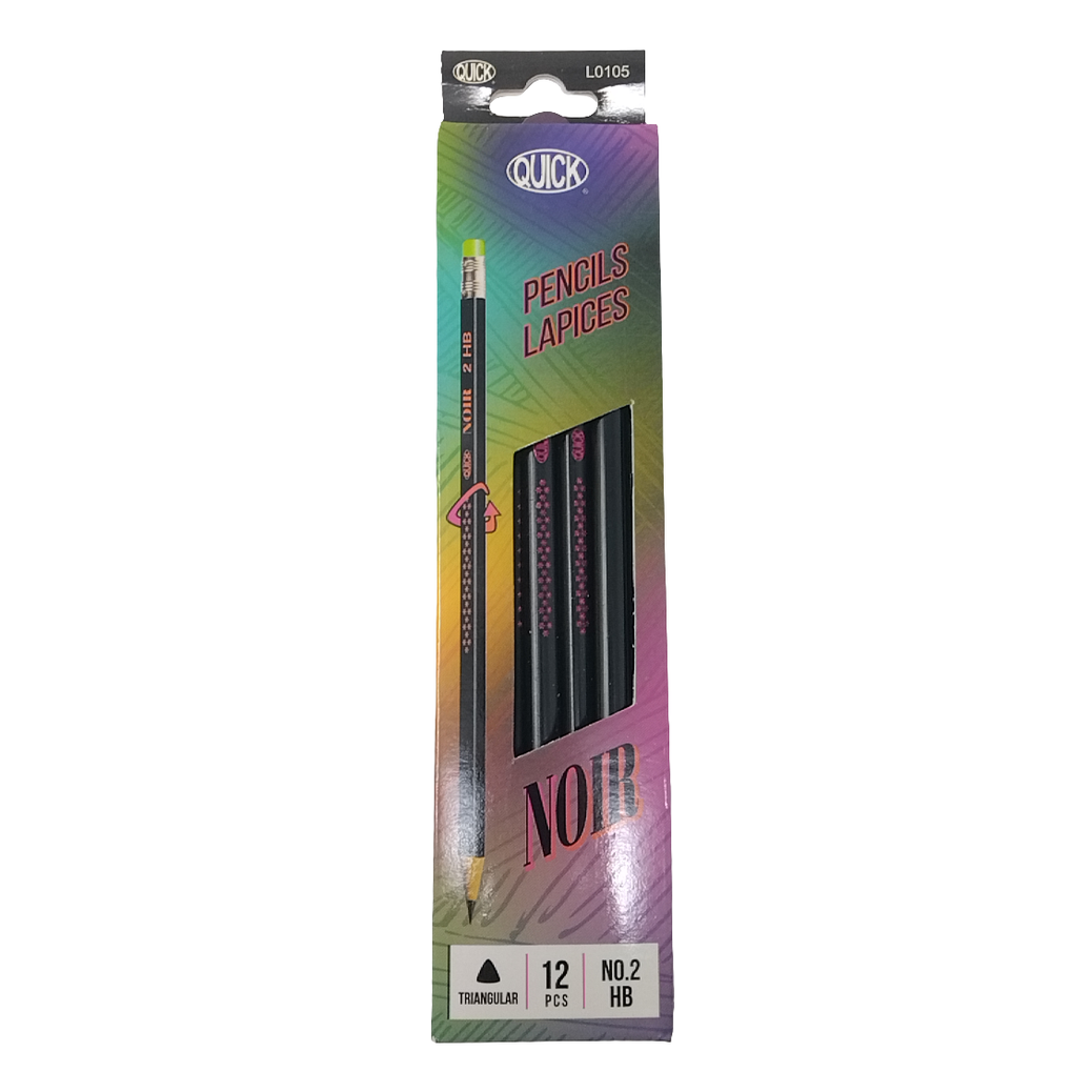 PENCIL POLYMER BLACK BODY W/ERASER