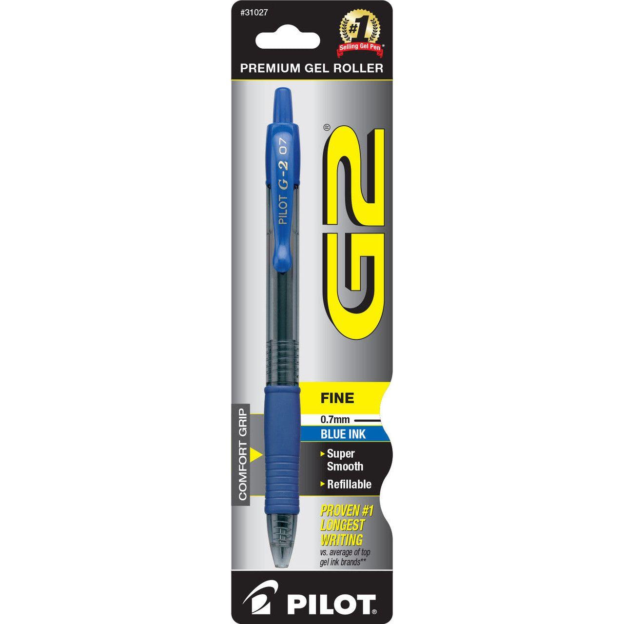 G2 Retractable Gel Pens Fine Point 0.7 mm Blue Ink