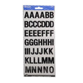 BLACK COLOR ALPHABET STICKERS 1'' 6 SHEETS