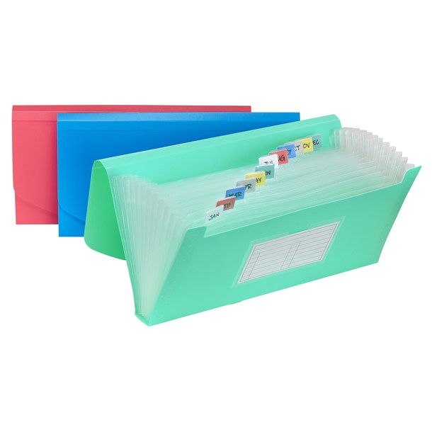 EXPANDING FILE CHECK 13-POCKETS ASST COLORS