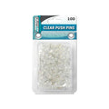PUSH PINS CLEAR TRANSPARENT PQ.100