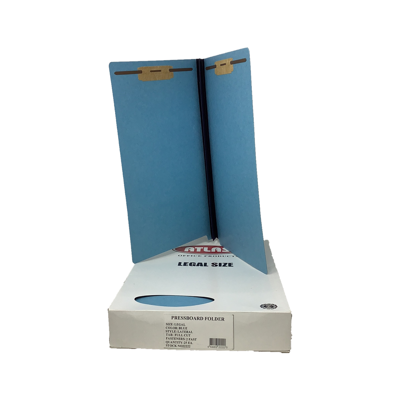 Pressboard Folder | Lateral | 2 Fastener | Legal | Blue