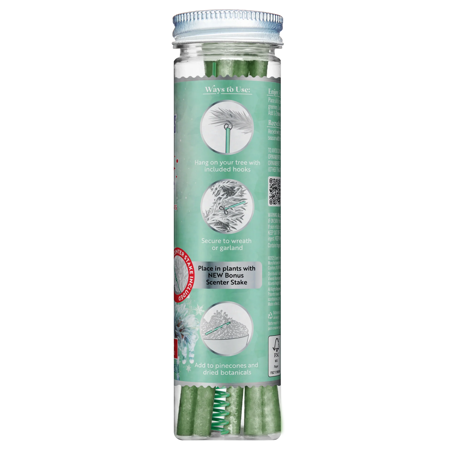 Scentscicles Scented Ornament Stick | Eucalyptus Oasis | 6CT Bottle
