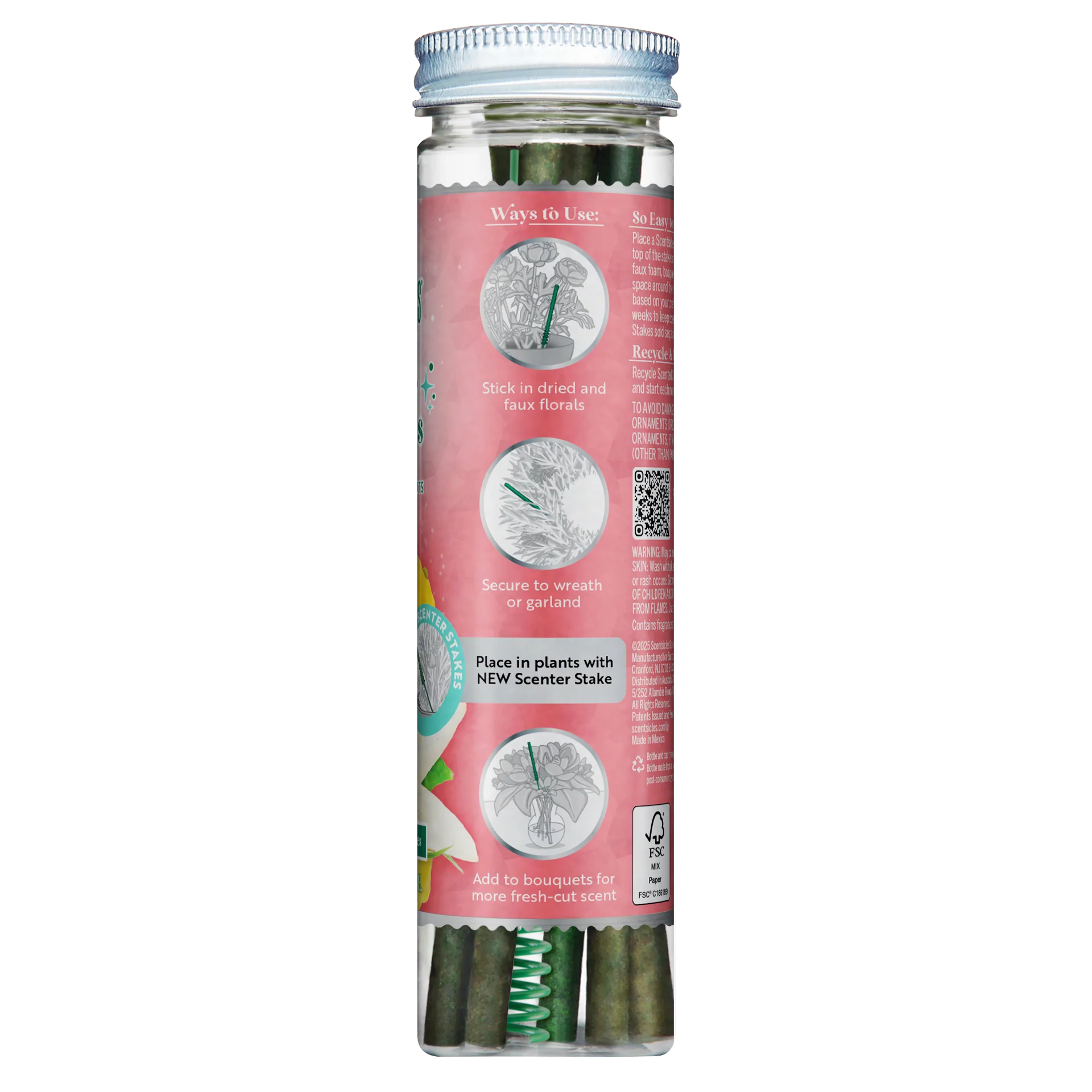 Scentscicles Scented Ornament Stick | Lemon’n Lilies | 6CT Bottle