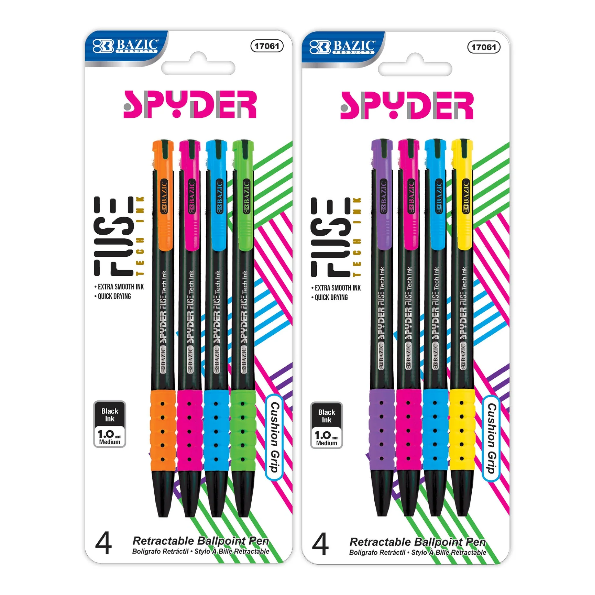 SPYDER OIL GEL PEN BLACK RETRACTABLE MEDIUM PQ.4