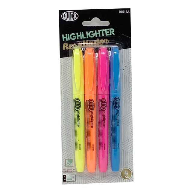 HIGHLIGHTER YELLOW, ORGANGE, PINK, BLUE 4 PC