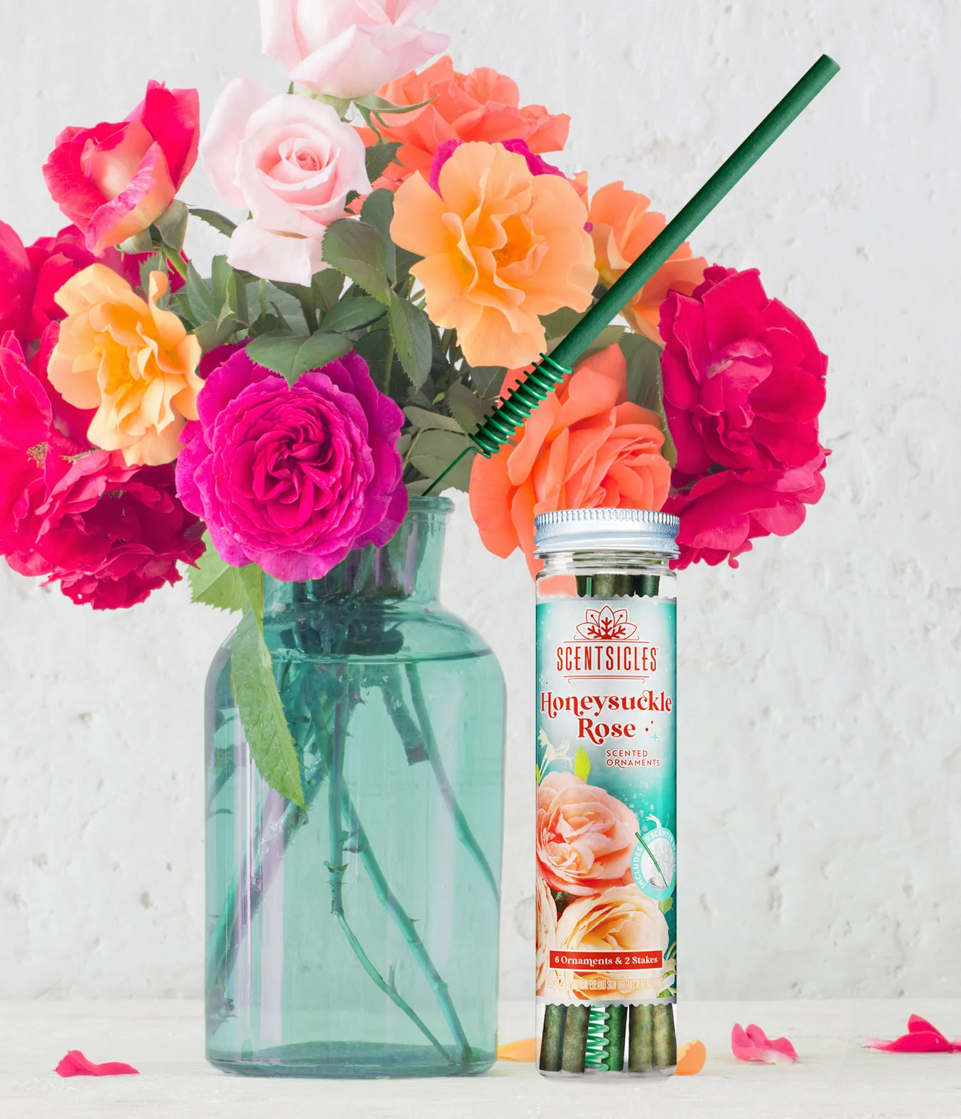 Scentscicles Scented Ornament Stick | Honeysuckle Rose|  6CT Bottle