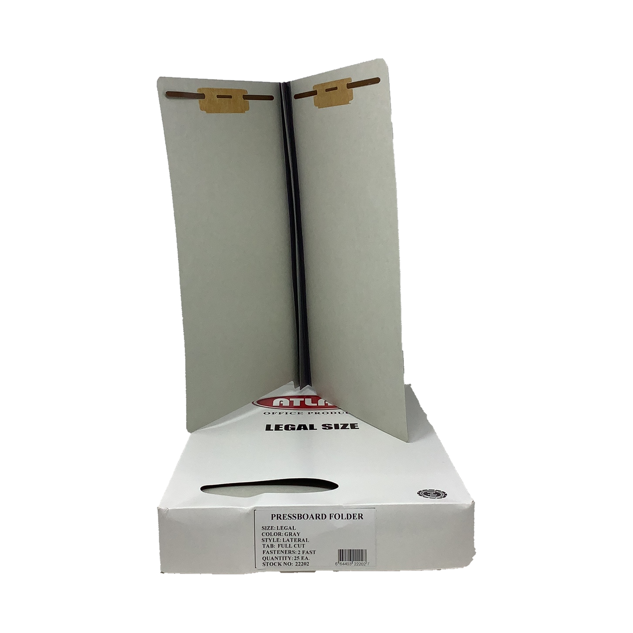 Pressboard Folder | Lateral | 2 Fastener | Gray | Legal