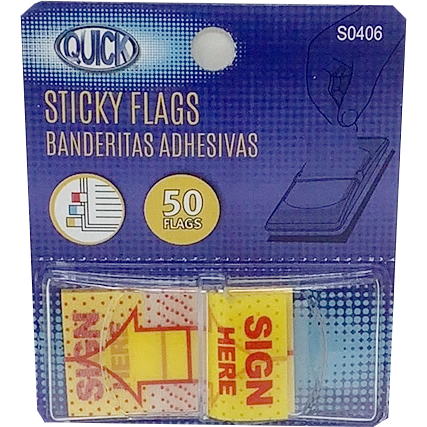 STICKY SIGN HERE 1X1.7 PK50
