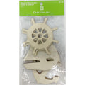 WOOD CUT-OUTS ANCHOR, RUDDER AND SAILBOAT