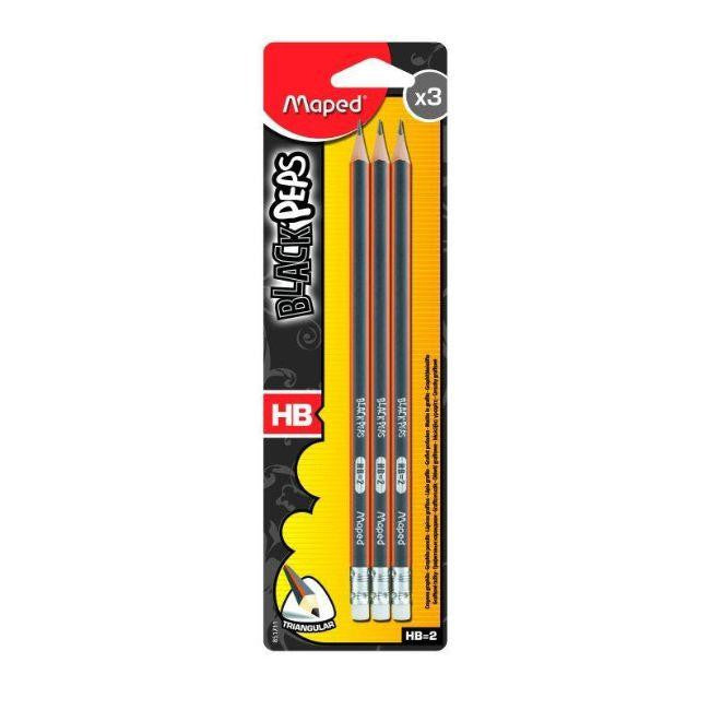 LAPICES BLACK PEPS HB C/GOMA PQ.3