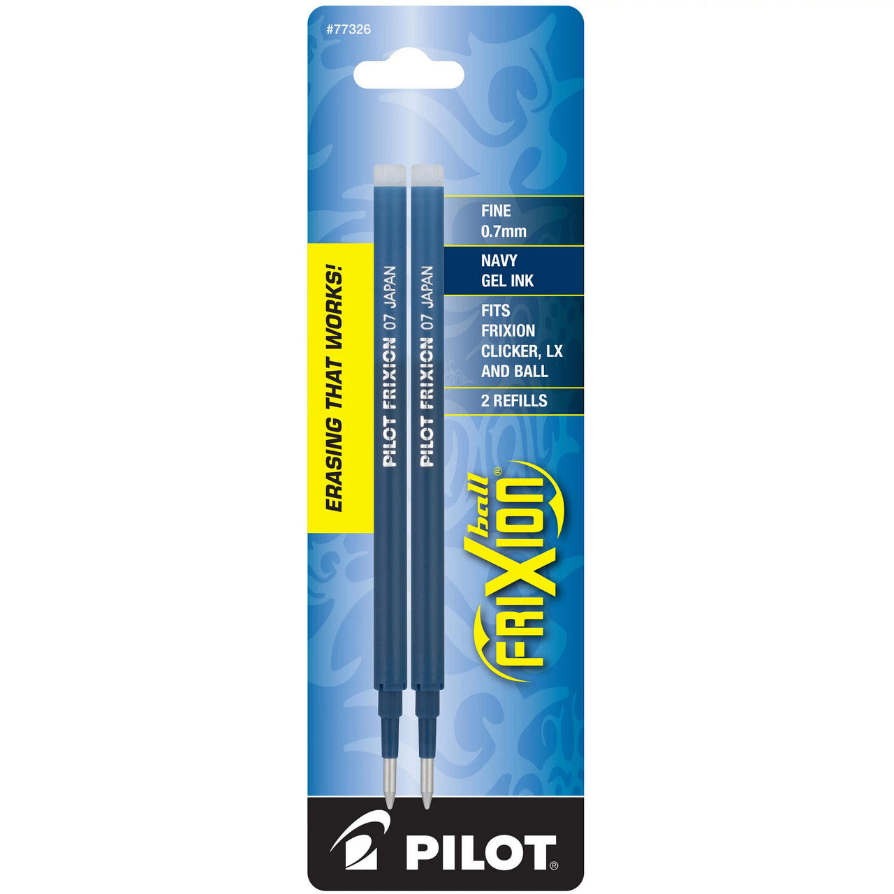 FriXion Refills for Erasable Pens Gel Ink Fine 0.7 mm Point Black Ink Pkg. 2