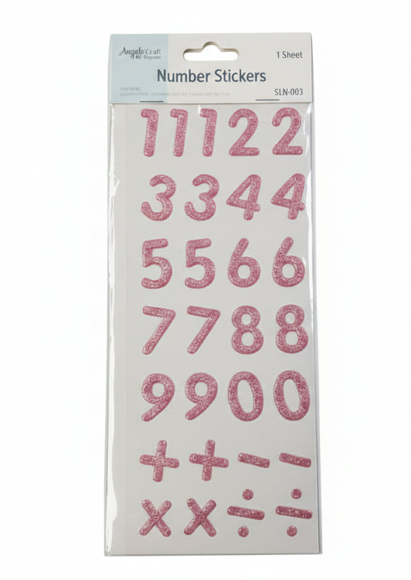 Foam Glitter Number Sticker | 29 pct