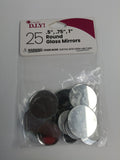 COUSINDIY ROUND GLASS MIRRORS 25/PKG-0.5"-1"