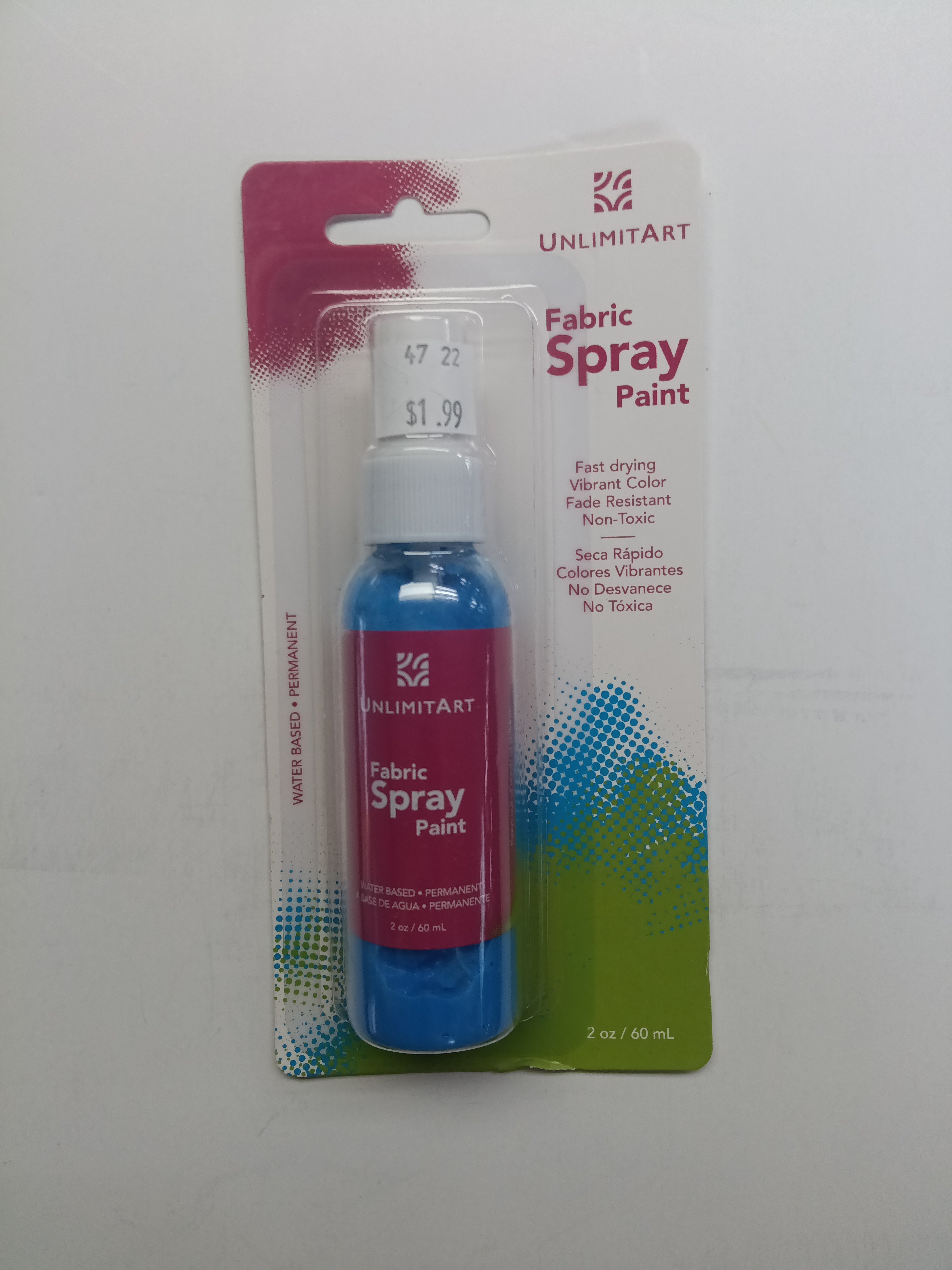 SPRAY PAINT FABRIC NEON BLUE WATER BASED PERMANENT
