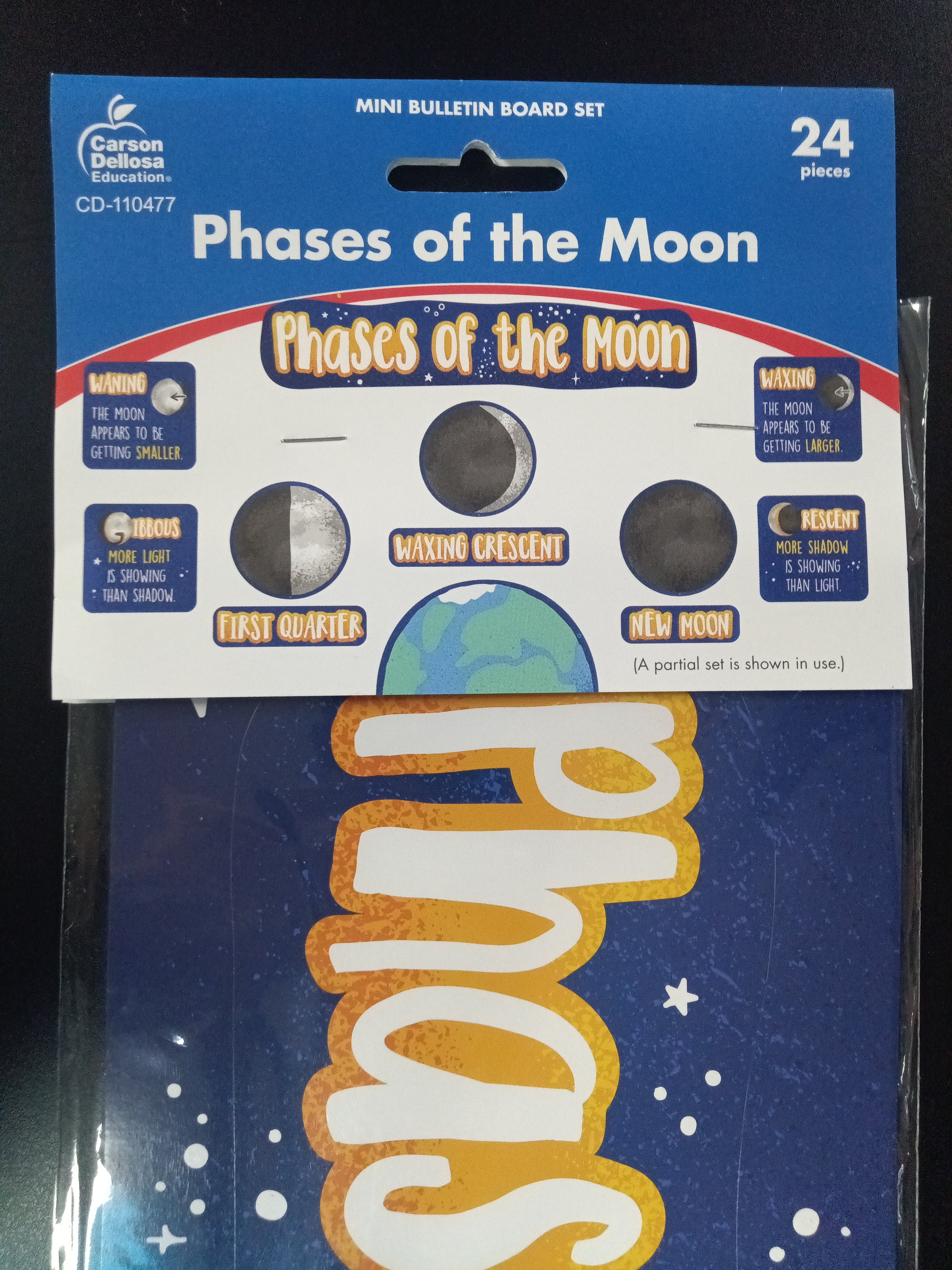 PHASES OF THE MOON MINI BULLETIN BOARD 24PCS