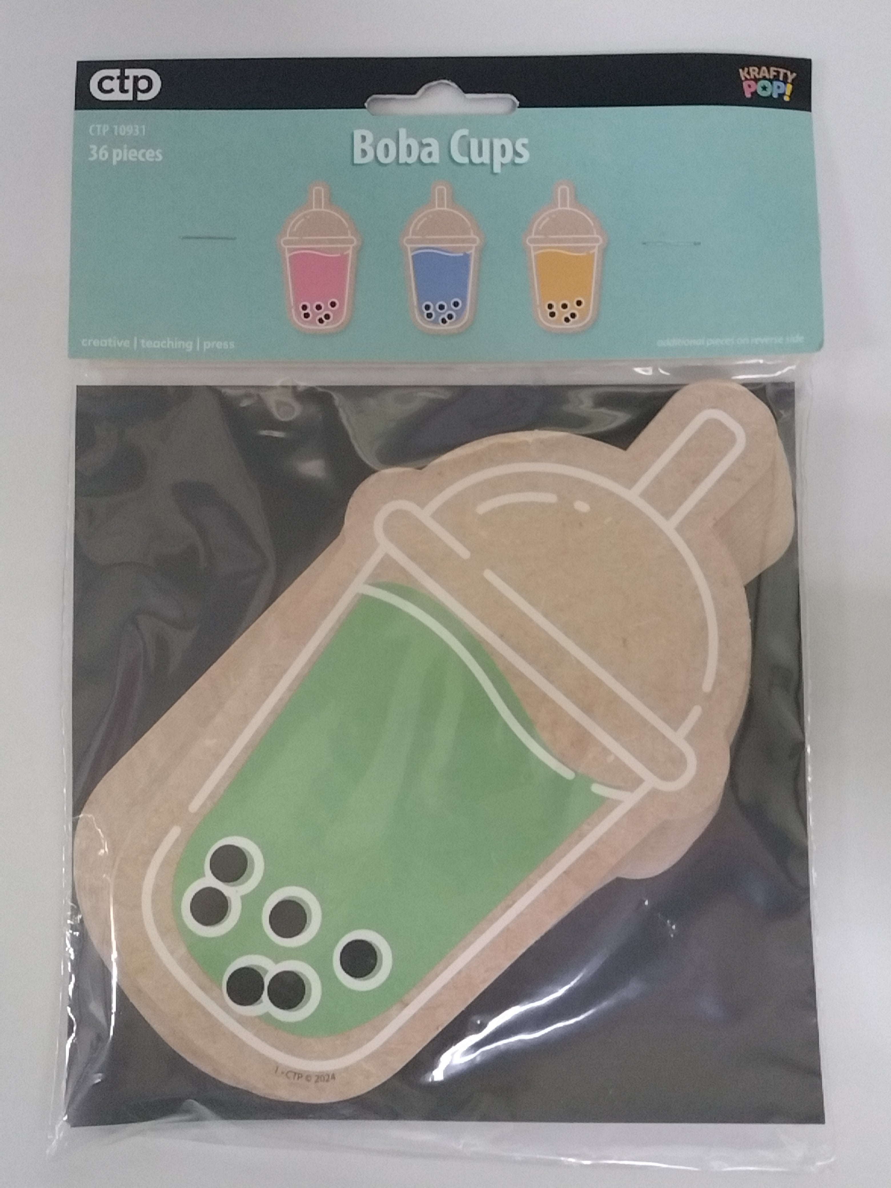 KRAFTY POP! BOBA CUPS 6" CUT-OUTS 36PCS